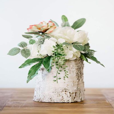 Afloral Natural Birch Bark Cylinder Vase - 8" Tall