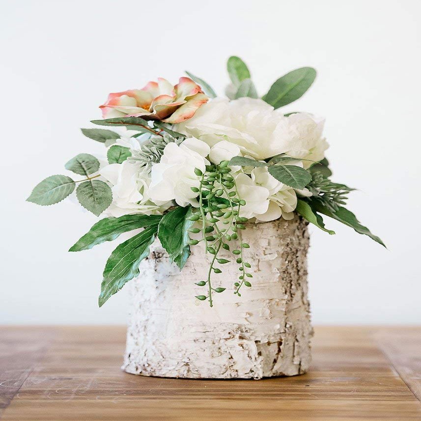 Afloral Natural Birch Bark Cylinder Vase - 8" Tall