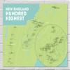 New England Hundred Highest Checklist Map 18x24 Poster (Green & Aqua) view 1