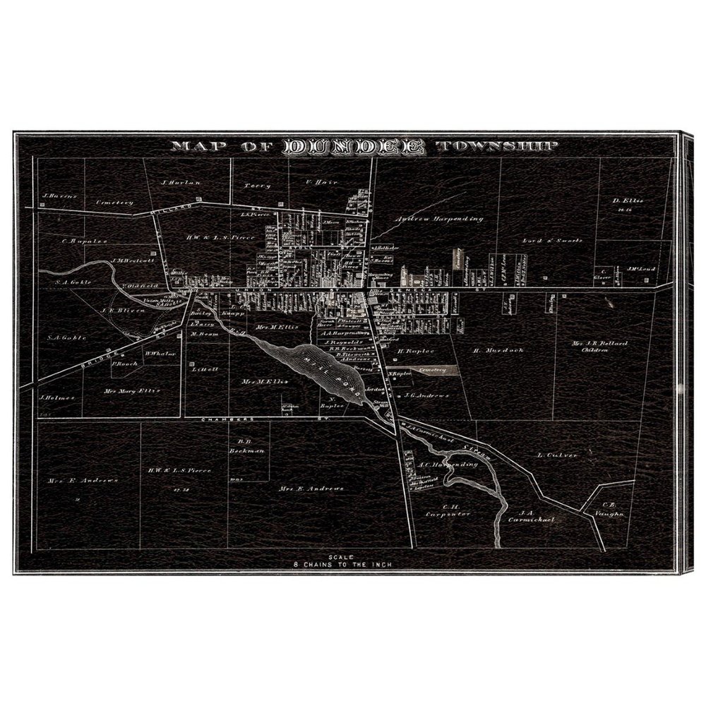 Oliver Gal "Map of Dundee Township 1876" Canvas Art, 60" x 40"