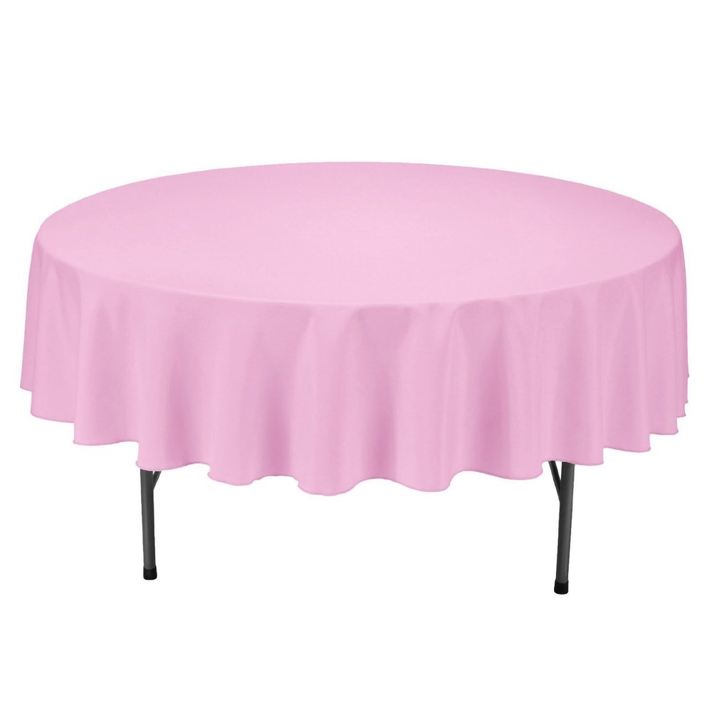 Tablecloth Polyester Round Seamless (One Piece) 72 Inch Pink By Broward Linens