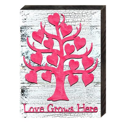 Designocracy Valentine Family Tree with Quote Reclaimed Wooden Home Decor