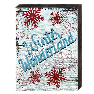 Designocracy Winter Wonderland quote Vintage Wooden Home Decor