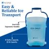 San Jamar Plastic Light Duty Ice Tote, 6 Gallons, Blue view 3