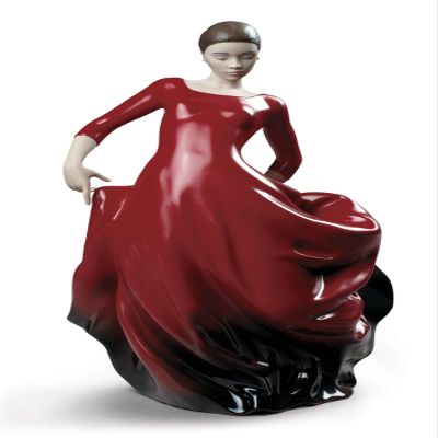 LLADR Buleria Flamenco Dancer Woman Figurine. Red. Porcelain Flamenco Figure.
