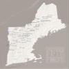 New England Fifty Finest Checklist Map 18x24 Poster (White & Gray) view 1