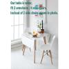 2xhome - White Extendable Modern 100% Oak Legs Hardwood Top Dining Table view 2