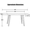 2xhome - White Extendable Modern 100% Oak Legs Hardwood Top Dining Table view 3