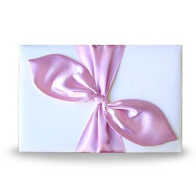 Elegant Bridal Wedding Reception Ivory Guest Book with Pink Satin Bow