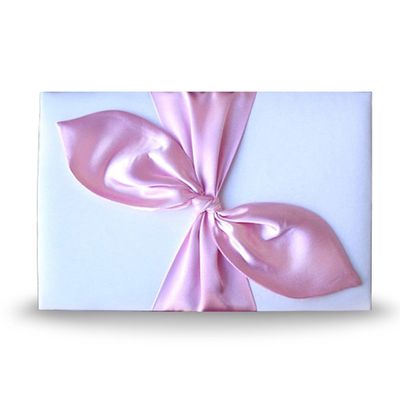 Elegant Bridal Wedding Reception White Guest Book with Pink Satin Bow