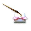Elegant Bridal Wedding Reception Ivory Pen Set with Pink Satin Bow view 1