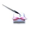 Elegant Bridal Wedding Reception White Pen Set with Pink Satin Bow view 1