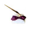 Elegant Bridal Wedding Reception Ivory Pen Set with Burgundy Satin Bow view 1