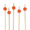BambooMN Decorative Ball End Cocktail Fruit Sandwich Picks Skewers for Catered Events, Holiday's, Restaurants or Buffets Party Supplies - 4.7" Orange, 300 Pcs view 1