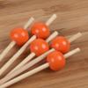BambooMN Decorative Ball End Cocktail Fruit Sandwich Picks Skewers for Catered Events, Holiday's, Restaurants or Buffets Party Supplies - 4.7" Orange, 300 Pcs view 2