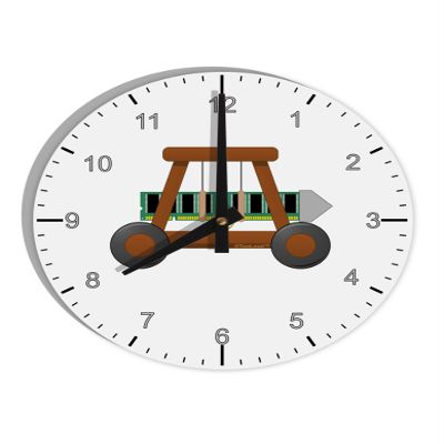 TOOLOUD Battering RAM 8" Round Wall Clock with Numbers