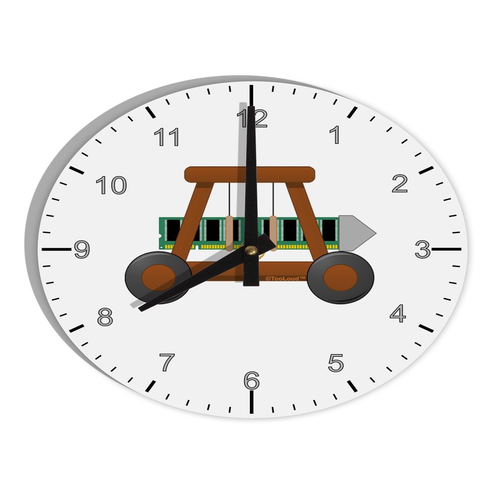 TOOLOUD Battering RAM 8" Round Wall Clock with Numbers