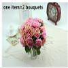 18PCS Continental Advanced handmade Rose Bridal pink toss bouquet Wedding maid of honor Bridesmaid throwing Bouquets Artificial Flower view 1