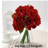 18PCS Continental Advanced handmade Rose Bridal red toss bouquet Wedding maid of honor Bridesmaid throwing Bouquets Artificial Flower view 1
