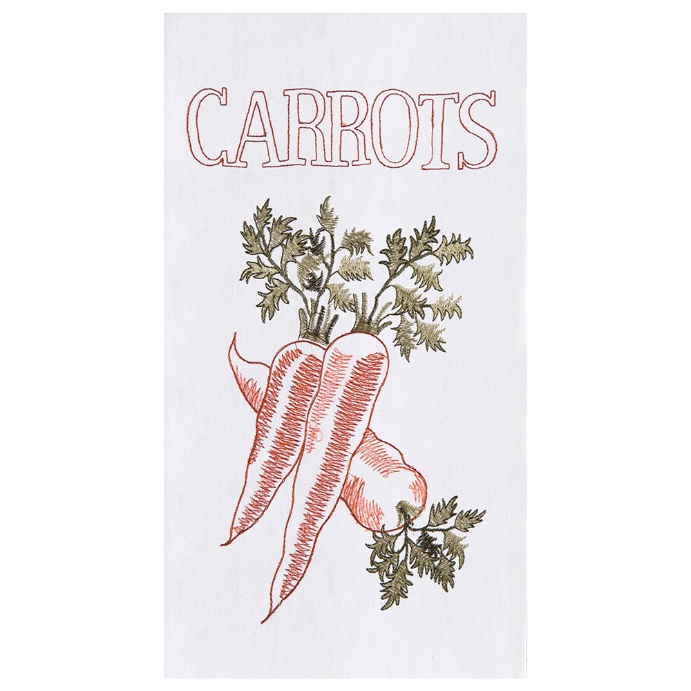 C&F Home Carrots Flour Sack Kitchen Towel Decor Decoration 18" x 27" White