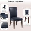 New Pacific Direct Milton Bonded Leather Chair,Brown Legs,Vintage Blue,Set of 2 view 4