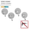 Wenko Static-Loc Nickel Hook Osimo-Set of 4, Fixing Without Drilling, Plastic (PTE), Silver matt, 3.8 x 3.8 x 2.1 cm view 2