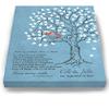 MuralMax Personalized Anniversary Family Tree Artwork - Love is Patient Love Is Kind Bible Verse - Unique Wedding & Housewarming Canvas Wall Decor Gifts - Color Blue # 1 - Size - 8x10 view 3