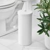 iDesign Freestanding Bathroom Toilet Paper Storage Holder with Lid for 3 Extra Rolls, White view 3