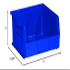 BOX USA BBINP1111B Plastic Stack Hang Bin Boxes, 10 7/8" x 11" x 5", Blue (Pack of 6) view 2