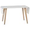 2xhome - Clear - Set of 4 Chairs - 4 Qty Victoria Side Chair Dining Room Chairs + 1 Qty Modern Style 100% Real Oak Wood Legs White Wood Table Hardwood Dining Table view 2