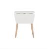 2xhome - Clear - Set of 4 Chairs - 4 Qty Victoria Side Chair Dining Room Chairs + 1 Qty Modern Style 100% Real Oak Wood Legs White Wood Table Hardwood Dining Table view 3