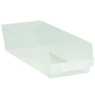BOX USA BBINPS112CL Plastic Shelf Bins, 17 7/8" x 6 5/8" x 4", Clear (Pack of 20)