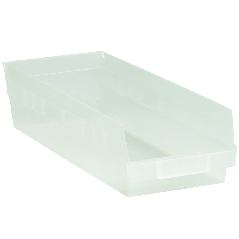 BOX USA BBINPS112CL Plastic Shelf Bins, 17 7/8" x 6 5/8" x 4", Clear (Pack of 20)