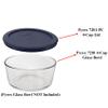 Pyrex 7201-PC 4-Cup Dark Blue Round Food Storage Replacement Lid (3-pack) - Made in the USA view 3