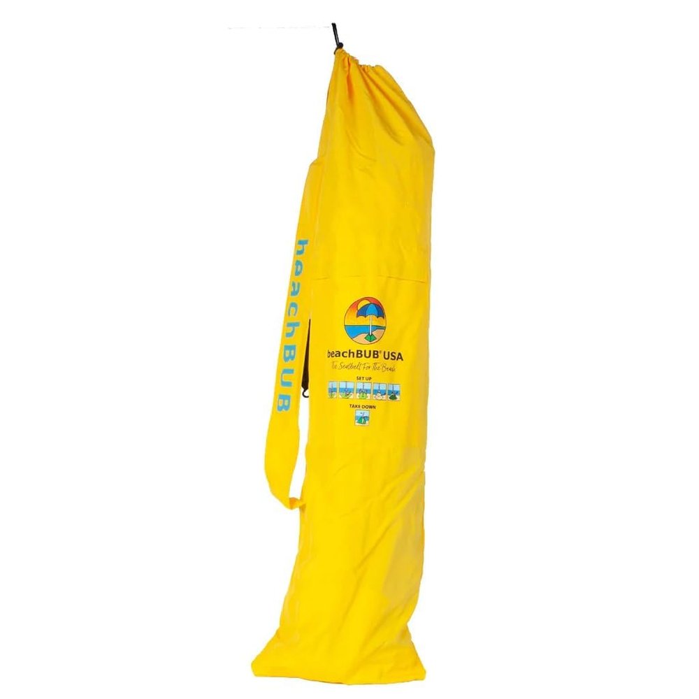 BEACHBUB Beach Umbrella Bag - Waterproof & Foldable Beach Bag for Umbrellas with Wide Padded Shoulder Strap & Molded Carry Handle - Sun-Kissed Yellow