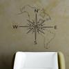 Stickerbrand Vinyl Wall Art Map of North & South America with Compass Wall Decal Sticker - Black, 26in H x 21in W. Easy to Apply and Removable. view 1