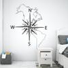 Stickerbrand Vinyl Wall Art Map of North & South America with Compass Wall Decal Sticker - Black, 26in H x 21in W. Easy to Apply and Removable. view 3