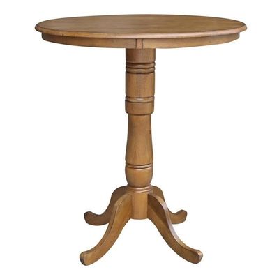 Whitewood Industries International Concepts 36" Round Top Pedestal Table Pecan