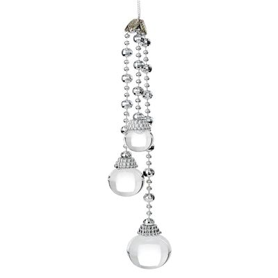 Holiday Lane Dangling Ball Ornament (Silver)