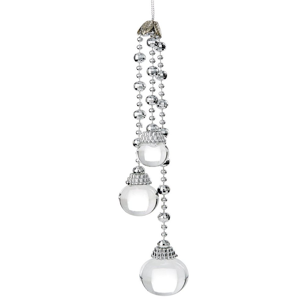 Holiday Lane Dangling Ball Ornament (Silver)