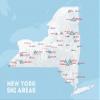 New York Ski Resorts Map 18x24 Poster (White & Light Blue) view 1