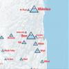 New York Ski Resorts Map 18x24 Poster (White & Light Blue) view 2
