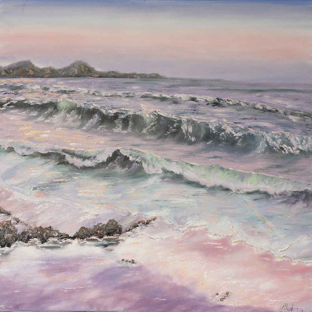 23x30 Original Oil Seascape Painting  Wavy Beach & Ocean Shore Art | Hand-Painted Marine Artwork Signed by Artist | Coastal Sea Coast Wall Decor on Canvas