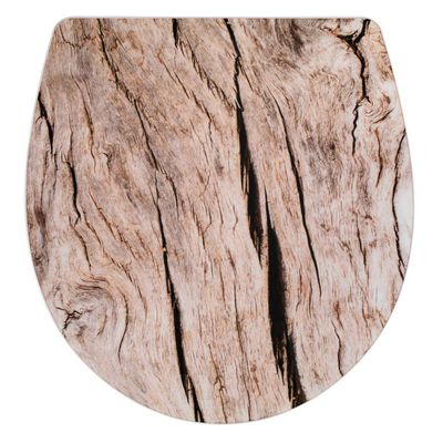 WENKO" Wood Toilet Seat, Acrylic/Duroplast, Multi-Colour, 38.8 x 45 x 10 cm