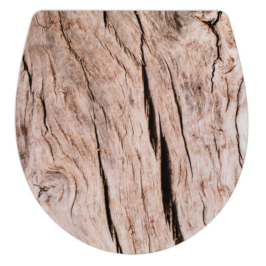 WENKO" Wood Toilet Seat, Acrylic/Duroplast, Multi-Colour, 38.8 x 45 x 10 cm