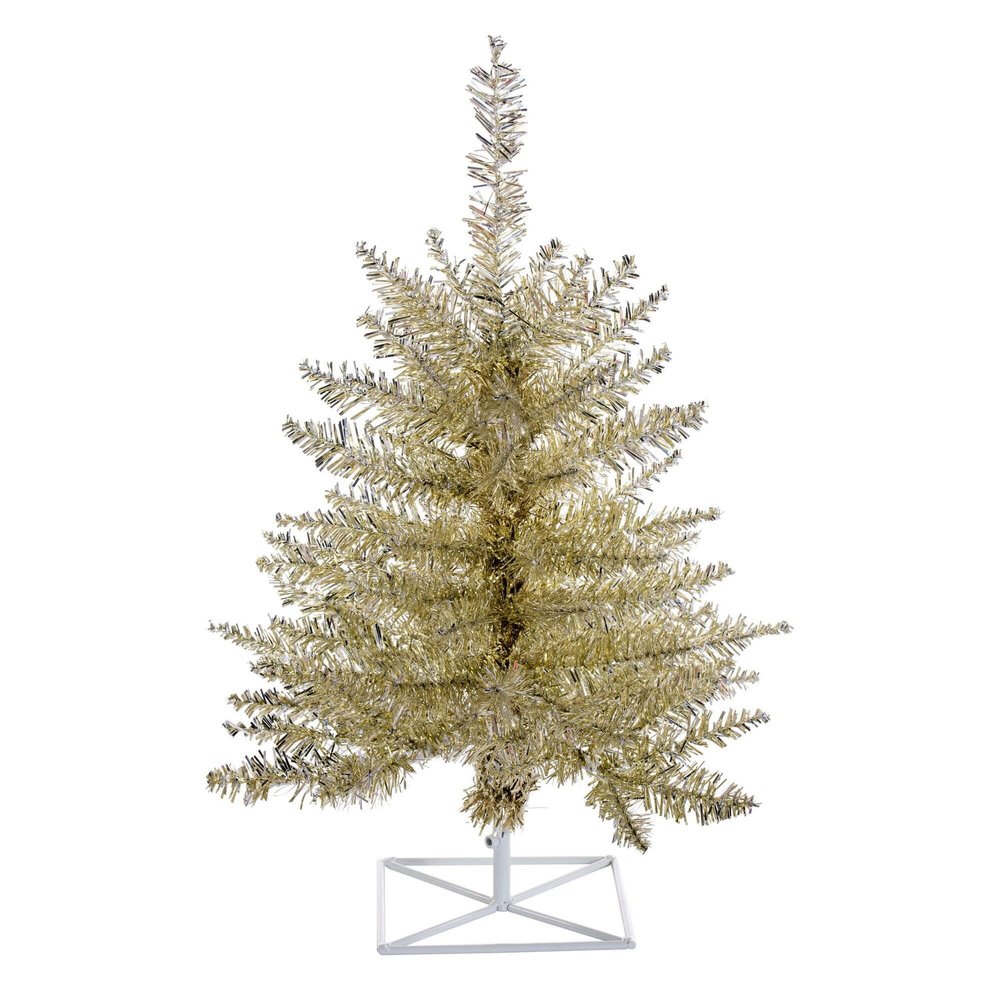 Vickerman 3' Champagne Fir Artificial Christmas Tree, Unlit - Faux Champagne Christmas Tree - Seasonal Indoor Home Decor