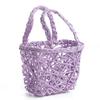 Factory Direct Craft Set of 2 Pastel Lavender Twist Baskets with Braided Handles Size: 6" L x 4-1/4" W x 5" H view 1