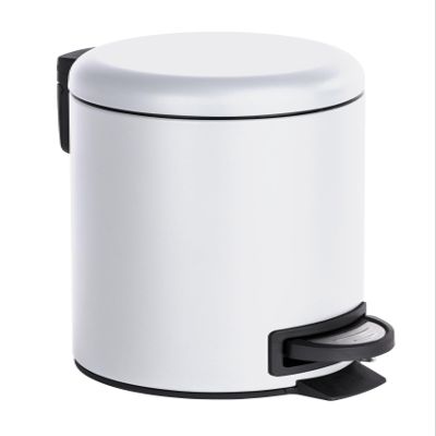 WENKO Cubo de Pedal Leman 3 LTS. Blanco, White, 22.5 x 17 x 25 cm