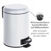 WENKO Cubo de Pedal Leman 3 LTS. Blanco, White, 22.5 x 17 x 25 cm view 2