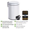 WENKO Cubo de Pedal Leman 3 LTS. Blanco, White, 22.5 x 17 x 25 cm view 3